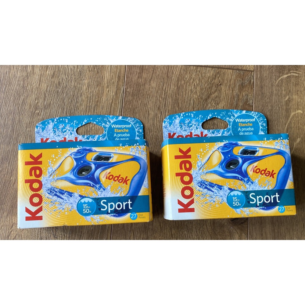 2x Kodak Sport Single Use Disposable Waterproof Camera‎ 27 Exposure New Exp 2020